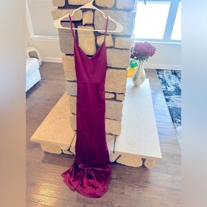 Burgundy gown by Lulus
